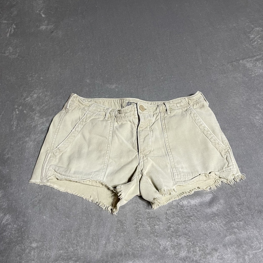 Y2K American Eagle Shorts‎ Womens 6 Khaki Cutoff Frayed Boho Button Fly